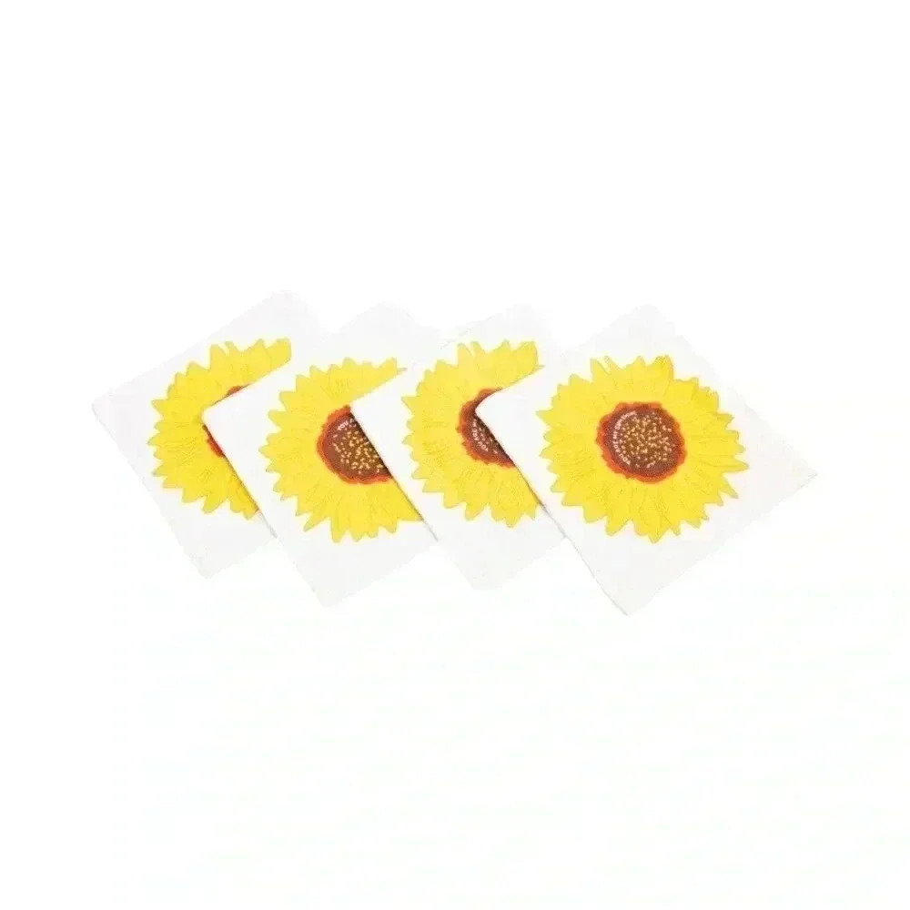 To The Market Sunflower Coasters Set of 4 - Fabric Square Coasters